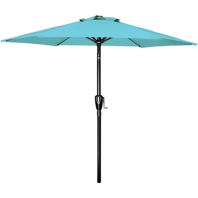 Simple Deluxe 7.5ft Outdoor Patio Umbrella Table Umbrellas with Push Button Tilt/Crank, UV Protection Waterproof for Garden Deck Backyard Pool, Turquoise