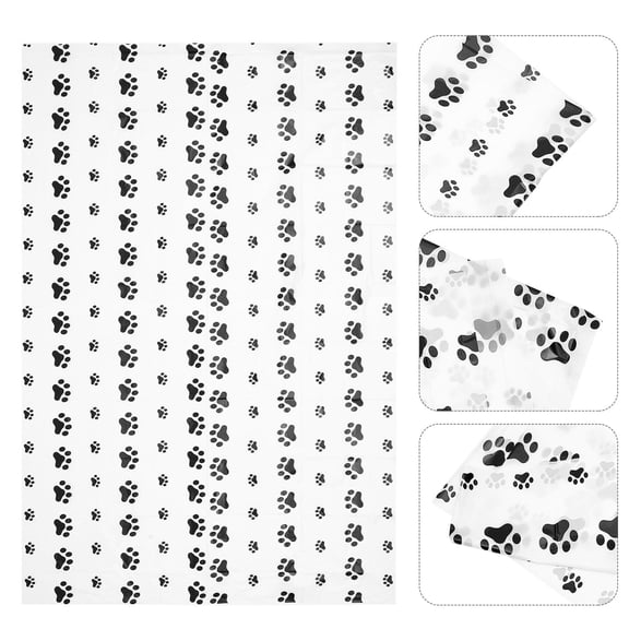 ETEREAUTY 2Pcs Reinforced Plastic Disposable Tablecloths White Pet Party Theme for Holiday Events