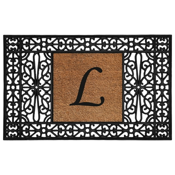 Calloway Mills Coir/ Rubber Duchess Monogram Doormat 30" x 48" (Letter L)