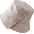thumbnail image 3 of CoCopeaunts Women Bucket Hat Button Summer Thin Breathable Basin Hat Outdoor Sports Travel Beach Fishermen Hat Irregulars Brim, 3 of 8