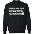 thumbnail image 2 of OXI Crewneck Sweatshirt - To Stay Away From Me,Basic Casual Sweatshirts for Men's and Women Fleece Sweatshirt Long Sleeve- Black Medium, 2 of 2