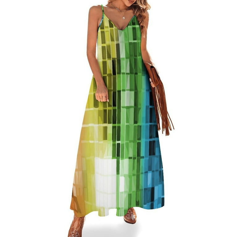Disco Ball Pattern Sleeveless Dress party dress women elegant luxury Bridesmaid  dress woman sexy dress - Walmart.com
