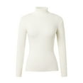 thumbnail image 1 of Chandail à Col Roulé à Manches Longues pour Femmes, Tricoté, Uni, Style Chandail, avec Motif de Mouton, Coupe Ample, 1 of 7