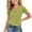 Green, variant on Casual Summer Tops for Girls Solid Color V Neck T-Shir Front Ruched Tee Soft Short Sleeve Blouse Age 4-15 Years Back to School Clothes