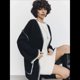 thumbnail image 5 of Cárdigan de Otoño-Invierno para Mujer, Moderno, Cálido, de Medio, con Colores Contrastantes, Informal, Talla Grande. Negro M, 5 of 10