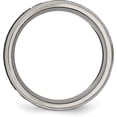 thumbnail image 3 of Chisel Titanium Brushed and Polished Cross Laser Design 8.2mm Beveled Edge Band - Ring Size 8.5-5.2gm, 3 of 8