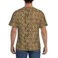thumbnail image 3 of Bixox Men's Leopard Print Brown Printed Short Sleeve Skinny Athletic T-Shirt, 3 of 6