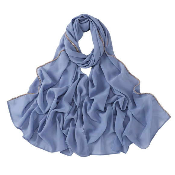 Outfmvch Head Scarves for Chemo,Head Wraps for Women Turbans for Women Solid Color Crinkled Hat with Muslim Ethnic Hijab Chemo Headwear for Women Hair Scarf Blue 1 A