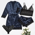 thumbnail image 1 of Conjunto de pantalones cortos y sujetador para dormir para mujer conjunto elegante de 4 piezas a juego traje para el hogar, 1 of 7