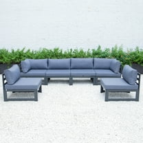 Patio Sectional Outdoor Furniture 6-Piece Modern Aluminum Sofa Set with Cushions