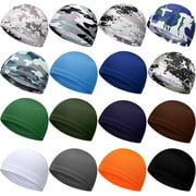 Geyoga 16 Pieces Helmet Cap Cooling Cycling Cap Sweat-Wicking Beanie Cap Sports Helmet Cap for Women and Men (16 Colors) Multicoloured