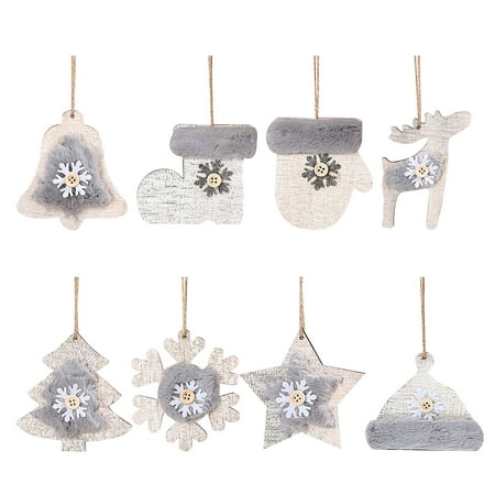 

Veki Gift ChristmasTree Decorations Christmas Wooden Plush Pendant Home Decor Bee Stained Glass
