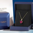 thumbnail image 5 of Gem Stone King 14K Yellow Gold Red Created Ruby Pendant Necklace for Women | 1.70 Cttw | Gemstone July Birthstone | Heart Shape 8MM | With 18 inch Chain, 5 of 6