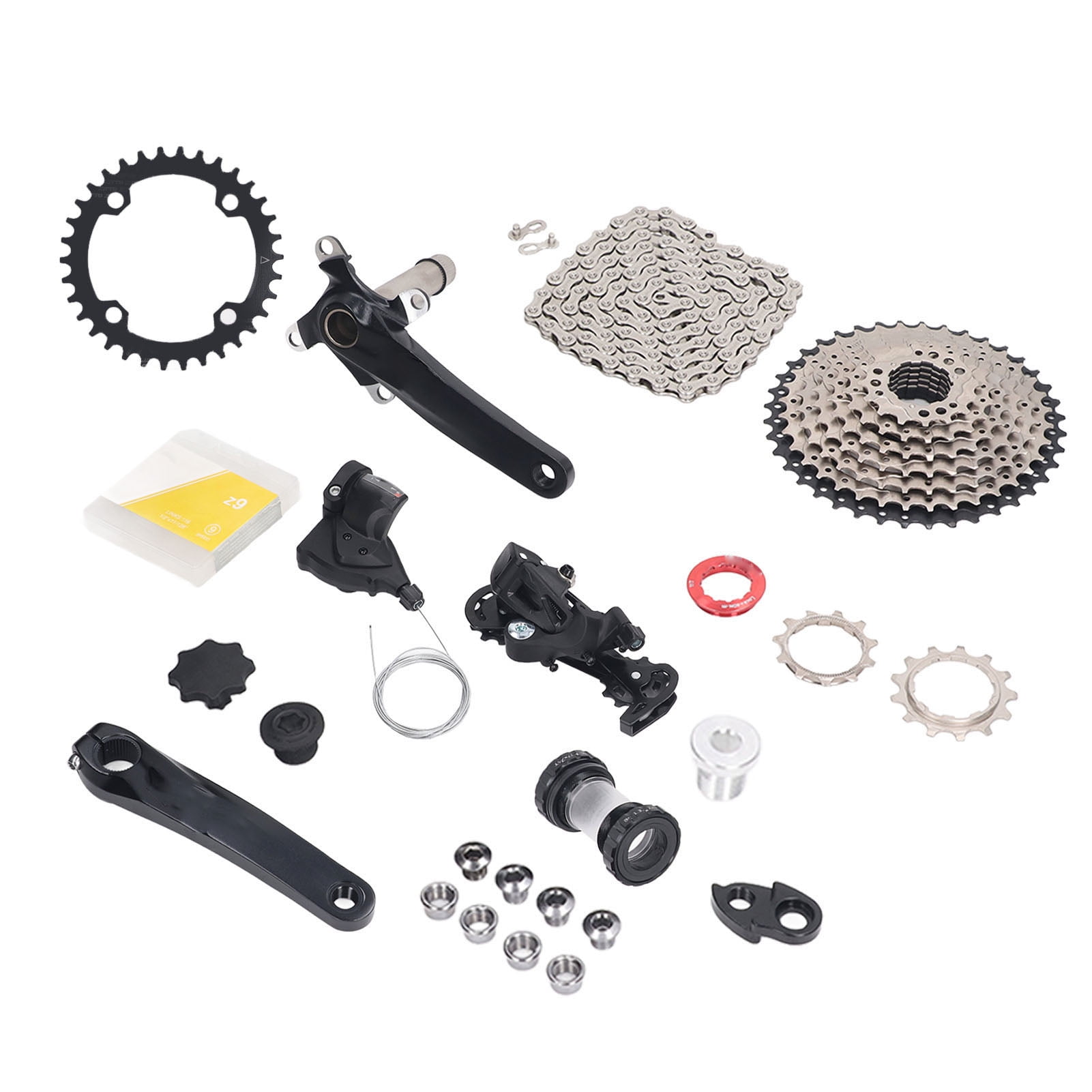 Speed MTB Groupset, 11 To 40T Wide Multi Groupset with Shifter Rear  Derailleur, Hollow Integrated Crank, Chain, Tail Hook, Mountain Bike  Crankset