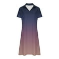 thumbnail image 5 of Generic Women T Shirt Dress Short Sleeve V Neck Asymmetrical Hem Dresses Gradient Graphic Print Swing A-Line Beach Sundress, 5 of 6