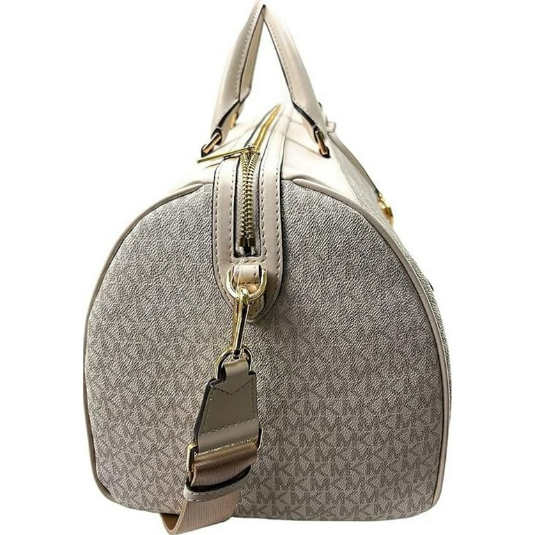 Michael Kors Womens Extra Large Top Zip Duffle Bag (Light Cream