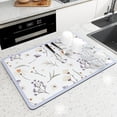 thumbnail image 1 of Oleegame 1PC Placemat Absorbent Dish Drying Mat For Kitchen Countertop Dish Drying Pad With Non Slip Rubber Hide Stain Kitchen Mat Coffee Maker Mat For Home Bar Counter White, 1 of 3