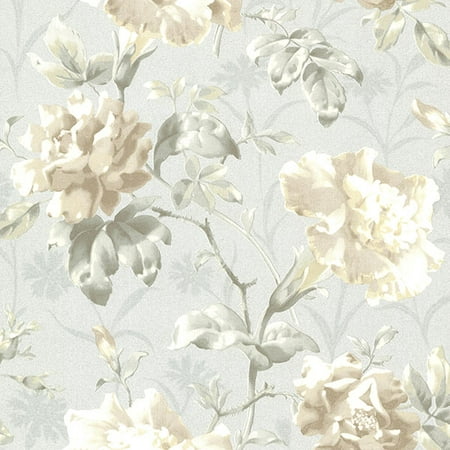 Beacon House Juliana Light Blue Vintage Floral Wallpaper ...