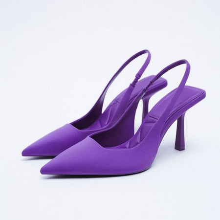 

New Summer Women High Heels Pointed Toe Shallow Sandals Shoes Low Heel Back Strappy Shoes Women Pumps Zapatos Mujer Size 35~43