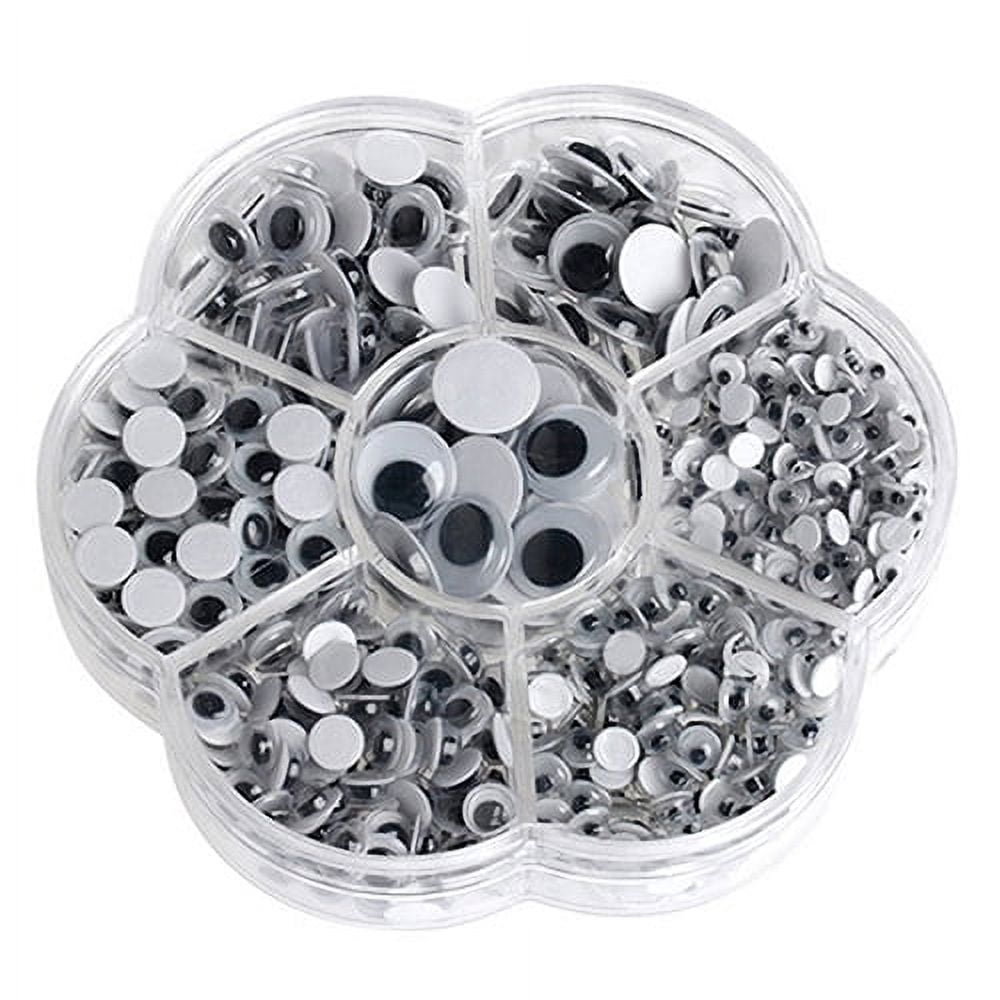 AYYUFE 500Pcs Mixed Size Self-adhesive Round Plastic Wiggle Googly Eyes for DIY Doll