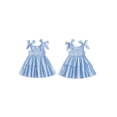 thumbnail image 2 of Loicainy Baby Toddler Girl Summer Cami Dress 6 12 18 24 Months 2T 3T 4T Solid Color Sleeveless O Neck Tiered Linen Dresses, 2 of 9