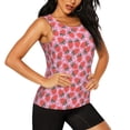 thumbnail image 2 of Bixox Women's Strawberry Printed Sleeveless Fitness Workout Running Quick-Dry Tank Top, 2 of 7