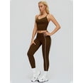 thumbnail image 4 of PISONIC Womens Workout Sets Two Piece Spaghetti Strap Adjustable Tank Top Matching High Waist Leggings Gym Work Out Clothes, 4 of 6