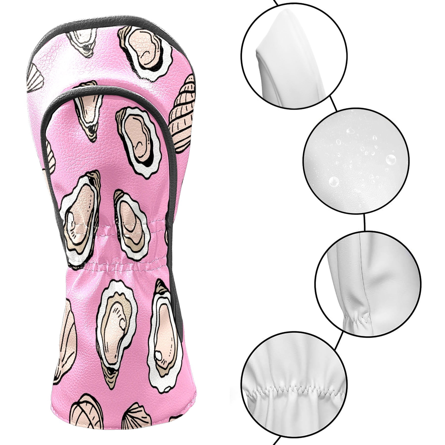 Golf Club Head Cover Waterproof Leather Golf Accessories HeadCovers Set Driver Headcover for Women Men Seafood Charm