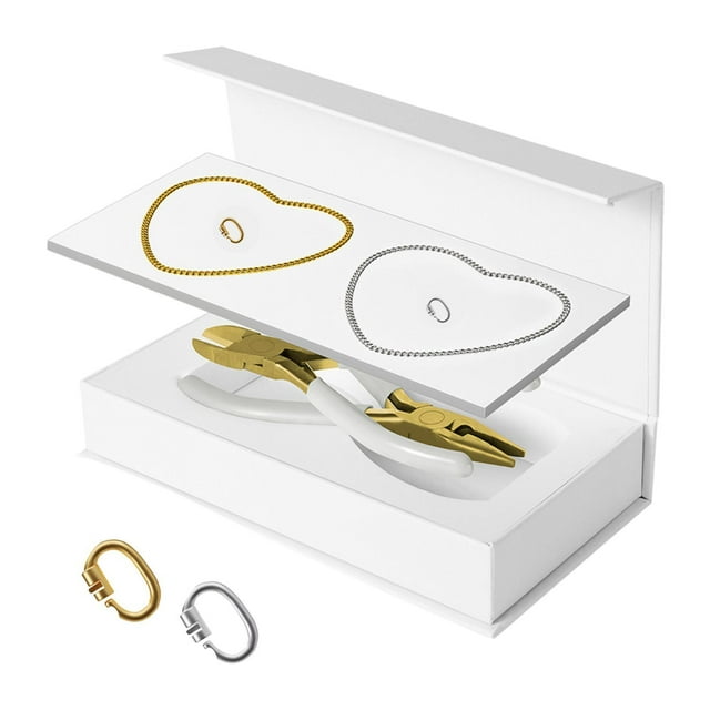 Kit de pulseras permanentes de 2 piezas pulsera de bricolaje de bricolaje está encerrado con alicates de joyas de pulseras para parejas para el día de 1 Plata 1 Oro