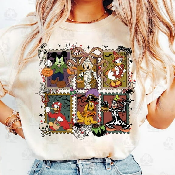 Retro Halloween Cartoon Mouse And Friends Character Shirt, Trendy Horror Halloween Shirt, Halloween Friends Movies Shirt, Spooky Season Shirt