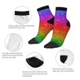 thumbnail image 5 of Fuzoiu Rainbow Glitter Print Adult Socks, Crew Moisture-wicking Socks, Unisex Cushion Crew Socks,Casual Sports Ankle Socks, 5 of 7