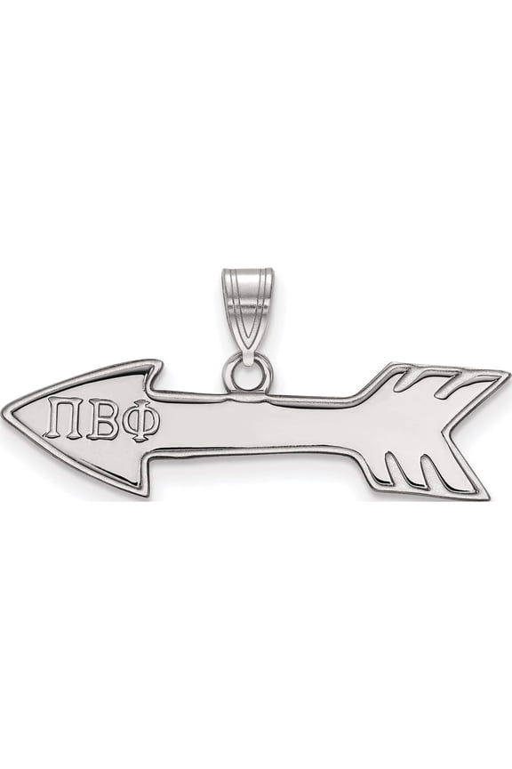 Sterling Silver Rh-Plated Logoart Pi Beta Phi Small Pendant (13 X 29) Made In United States ss035pbp