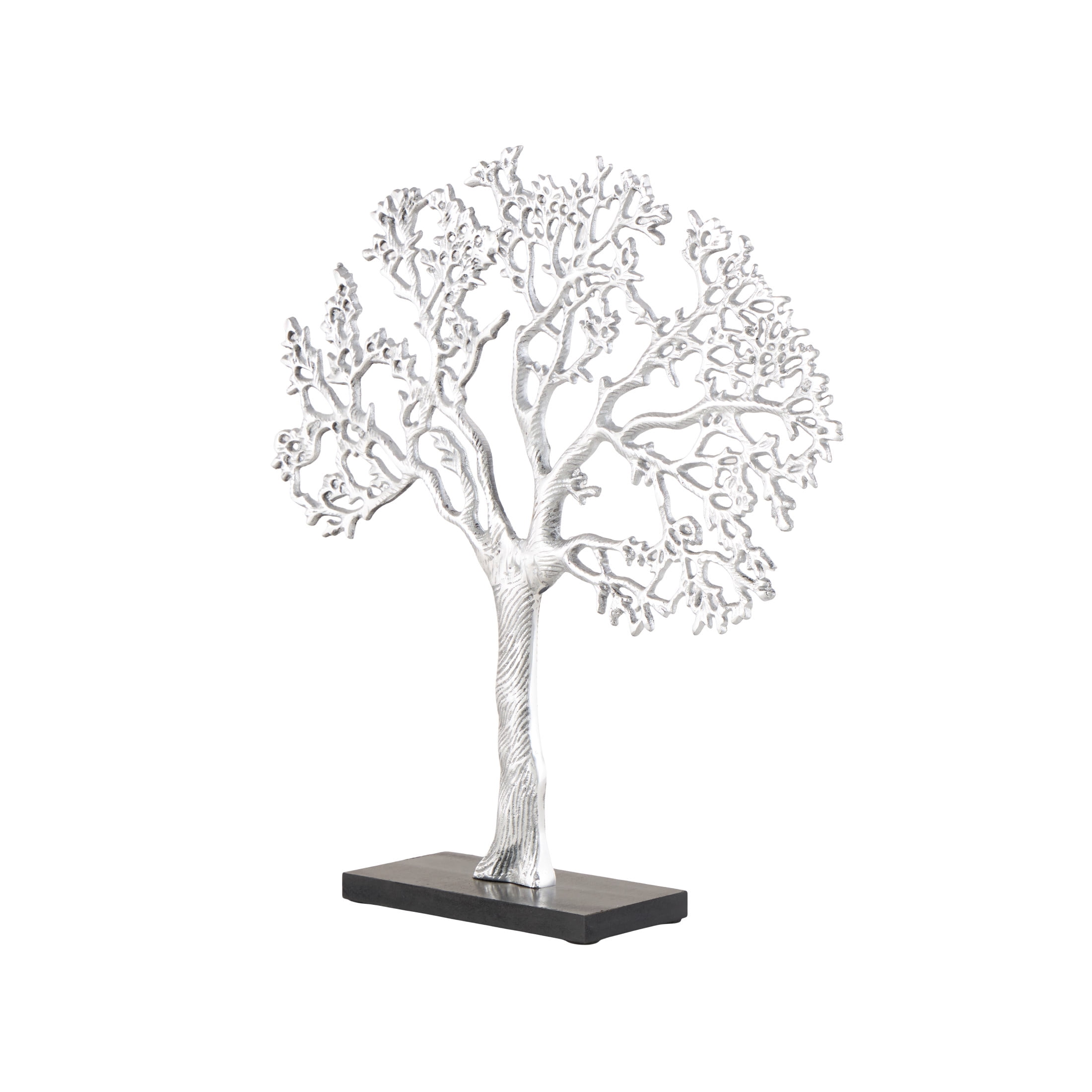 17" x 19" Silver Aluminum Metal Tree Sculpture, by DecMode