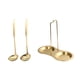 thumbnail image 5 of Soporte para cucharones de sopa, soporte para cucharas y 2 cucharas, soporte para cucharas de acero inoxidable para Oro, 5 of 9