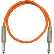 Seismic Audio SASTSX-3, Orange 3 Foot TS Patch Cable