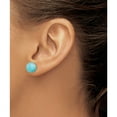 thumbnail image 3 of Sterling Silver 10-10.5mm Button Turquoise Post Earrings Made In China qe6399, 3 of 5