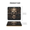 thumbnail image 5 of Xecao Metal Style Horned Skull for MDF Cork Coaster 4 Pcs,Drink Coasters,Suit for House Warming Gifts New Home ,Coffee Table Decor-Square, 5 of 7