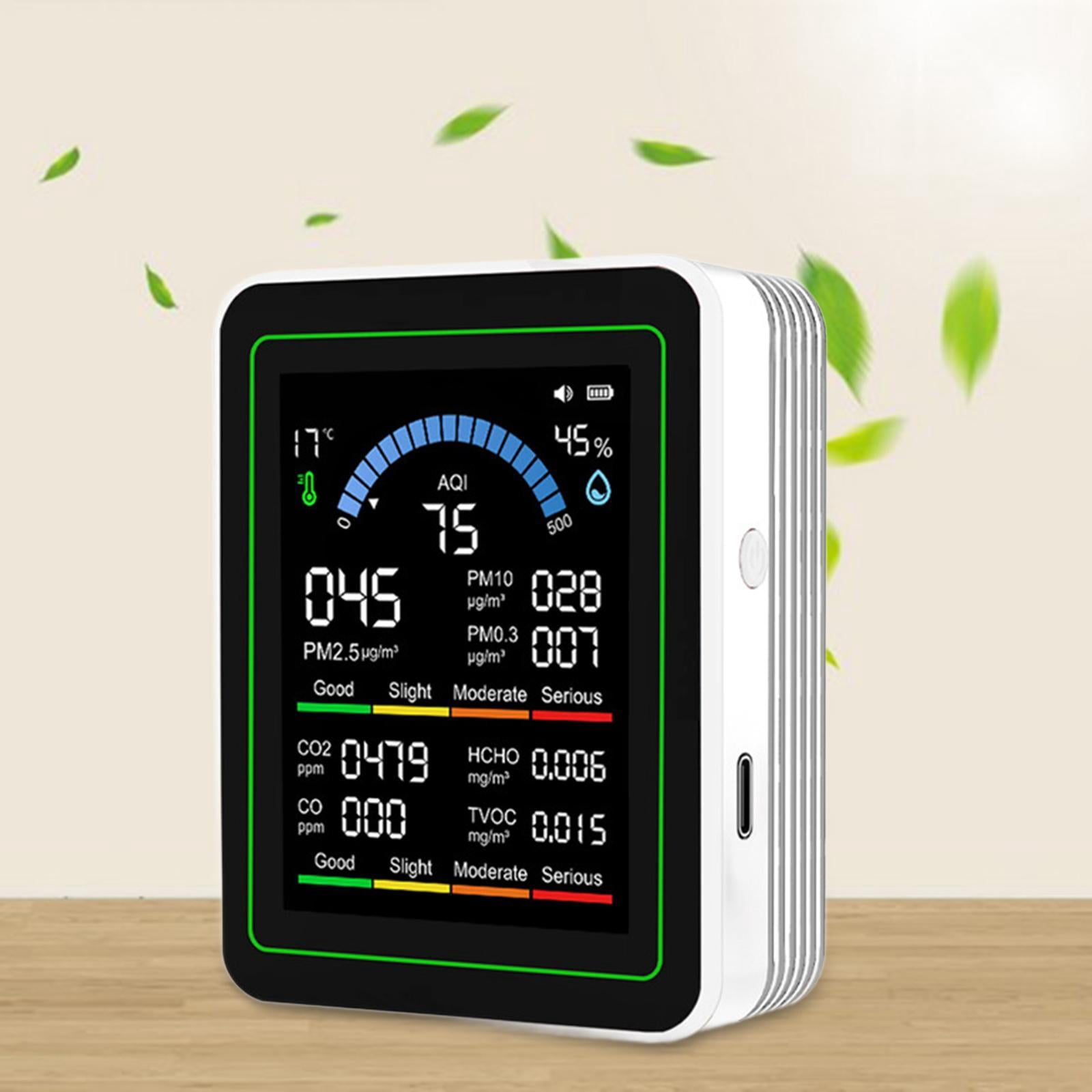 Zxpjkyu Mini Air Quality Meter Professional Air Analyzer for Greenhouse School House White