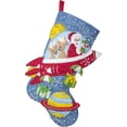 thumbnail image 3 of Bucilla Felt Stocking Applique Kit 18" Long-Rocket Ship Santa, 3 of 8