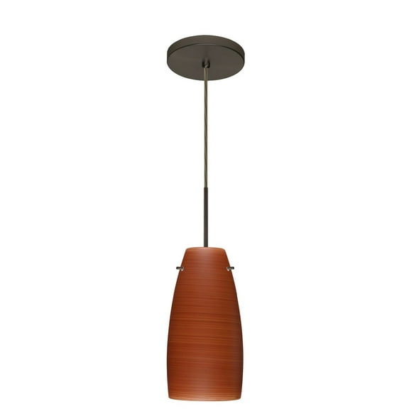 1JT-1512CH-BR-Besa Lighting-Tao 10-One Light Cord Pendant with Flat Canopy-5.13 Inches Wide by 10.75 Inches High-Bronze Finish-Cherry Glass