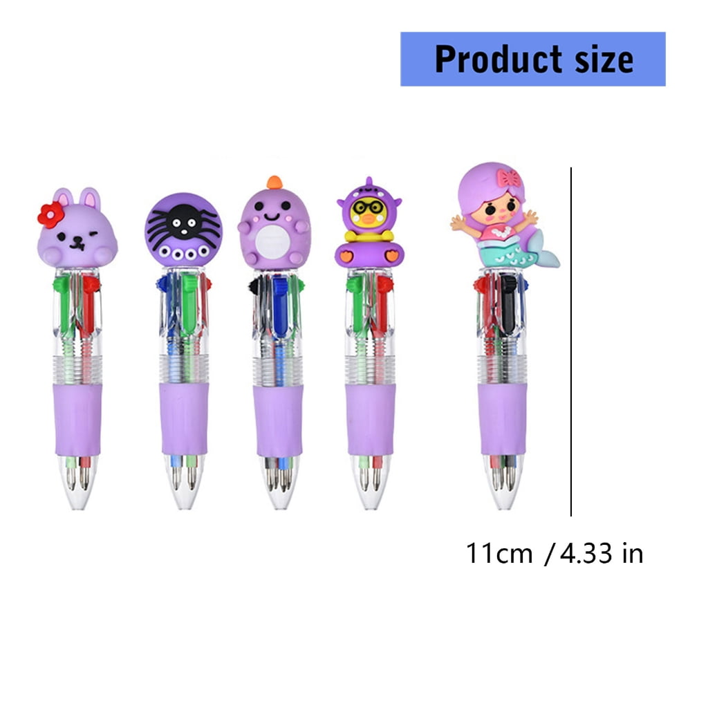 MOMOJIA 4 Color-in-1 Writing Pens Retractable Colored Ballpoint Pen for Color Coding