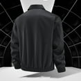 thumbnail image 4 of Mens Big & Tall Bomber Jackets Full Zipper M-5XL Plus Size Long Sleeve Collar Coats with Pockets Casual Solid Motorcycle Outerwear Jacket, 4 of 4