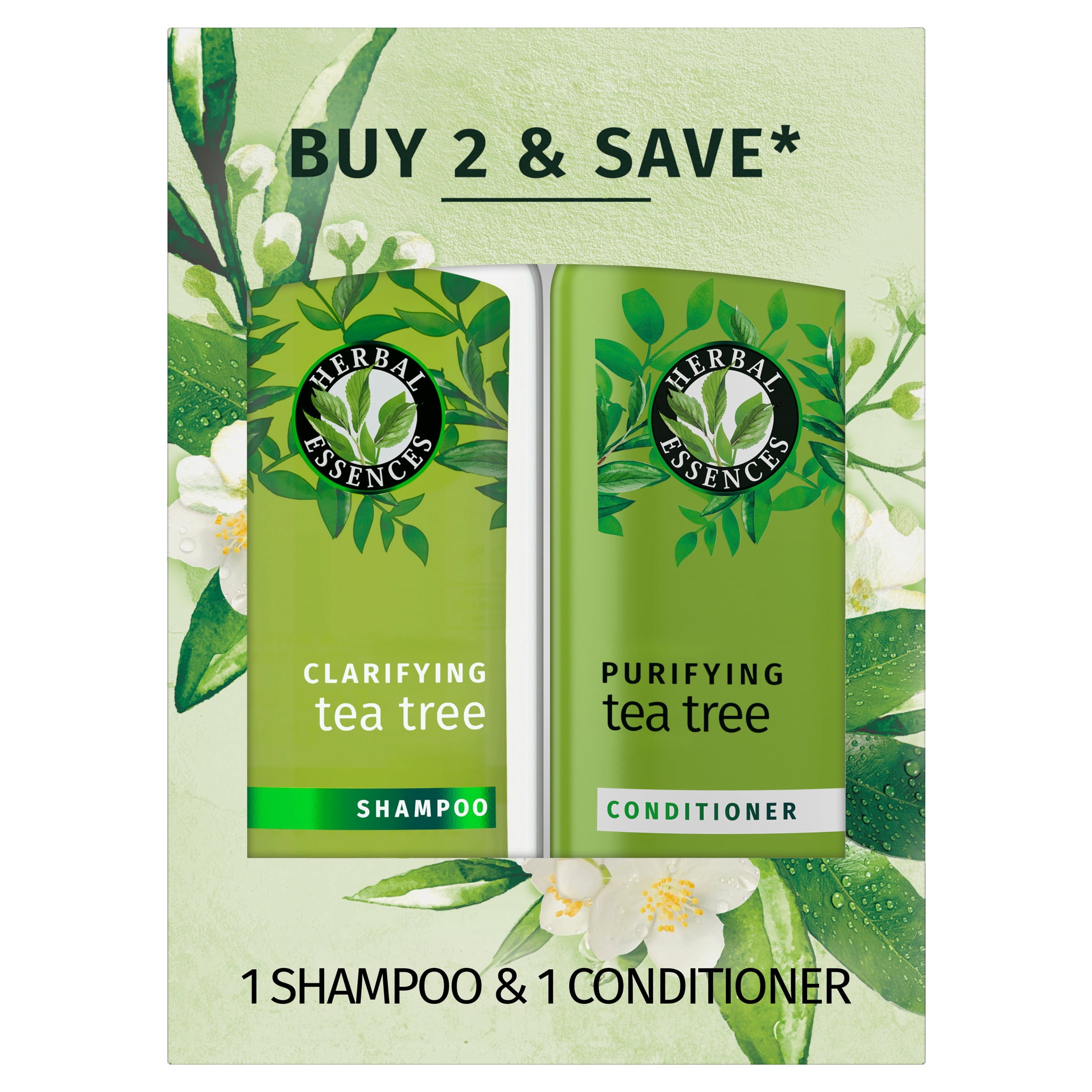 (4 pack) Herbal Essences Clarify and Purify Shampoo and Conditioner Dual Pack, 13.5 oz each