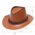 thumbnail image 3 of Mens Cowboy Hat Straw Cowboy Hats Brown Cowboy Hat Cowboy Accessories for Men One Size, 3 of 3