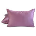 thumbnail image 5 of The HomeCentric Decorative Lumbar Pillow Cover Purple Pack Of 2, 12"x18" (30x45 cm) Satin Solid Oblong Pillow Cover, Solid Modern Cushion Cover Style - Light Purple Slub Satin, 5 of 5