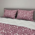 thumbnail image 2 of Leaves Comforter & Sham Bedding Set, Monochrome Foliage Pattern Flowering Branches with Berries Botany Illustration, 3 pcs Duvet Set Microfiber Filling Quilt, 5 Sizes, Maroon Beige, by Ambesonne, 2 of 4