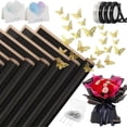 thumbnail image 2 of 40 Sheets Flower Wrapping Paper with 4 Rolls Flower Ribbons ,Black, 2 of 5