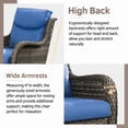 thumbnail image 6 of PARKWELL Patio Wicker Chairs Swivel Rocker Set of 2,Outdoor Rattan Swivel Glider Rocking Lounge Chairs for Patio Porch Pool,Gray/Navy, 6 of 8