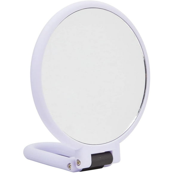 Purple Hand Held Magnifying Mirror for Makeup, 1/10x Magnification (9.5 x 5.3 in)