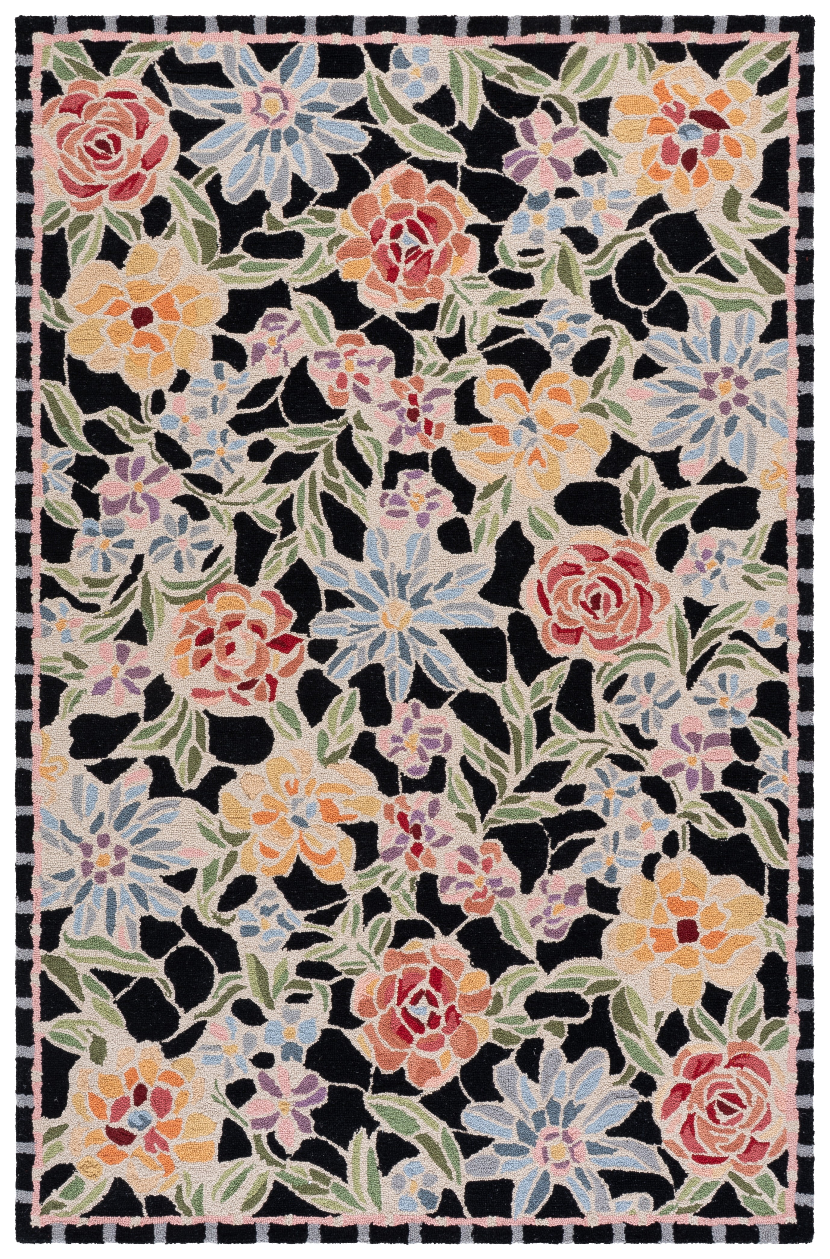 Safavieh Chelsea Endika Floral Area Rug, Black, 5'3" x 8'3"